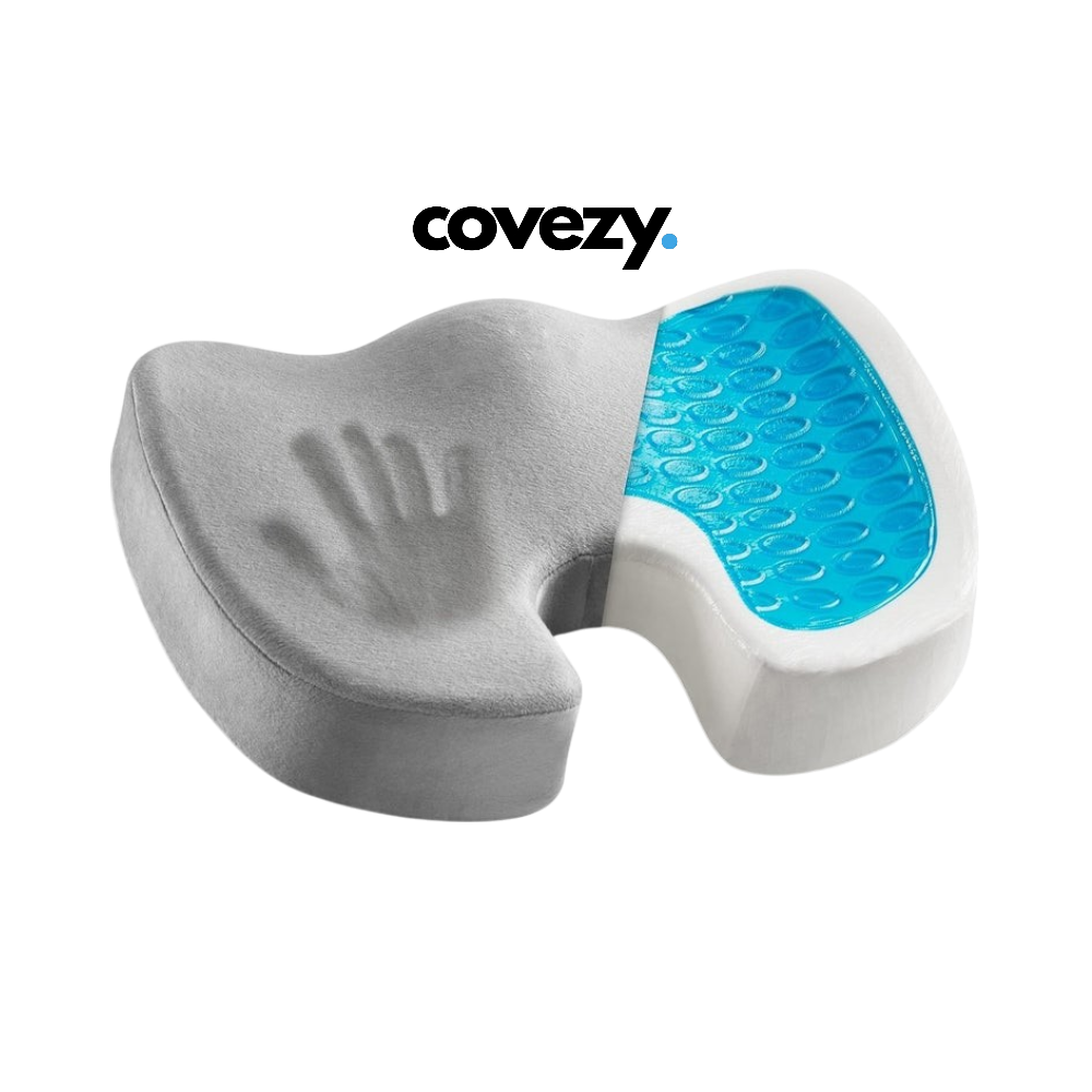 Covezy™ Premium Memory Foam Gel Cushion – Ergonomic Seat Support for All-Day Comfort