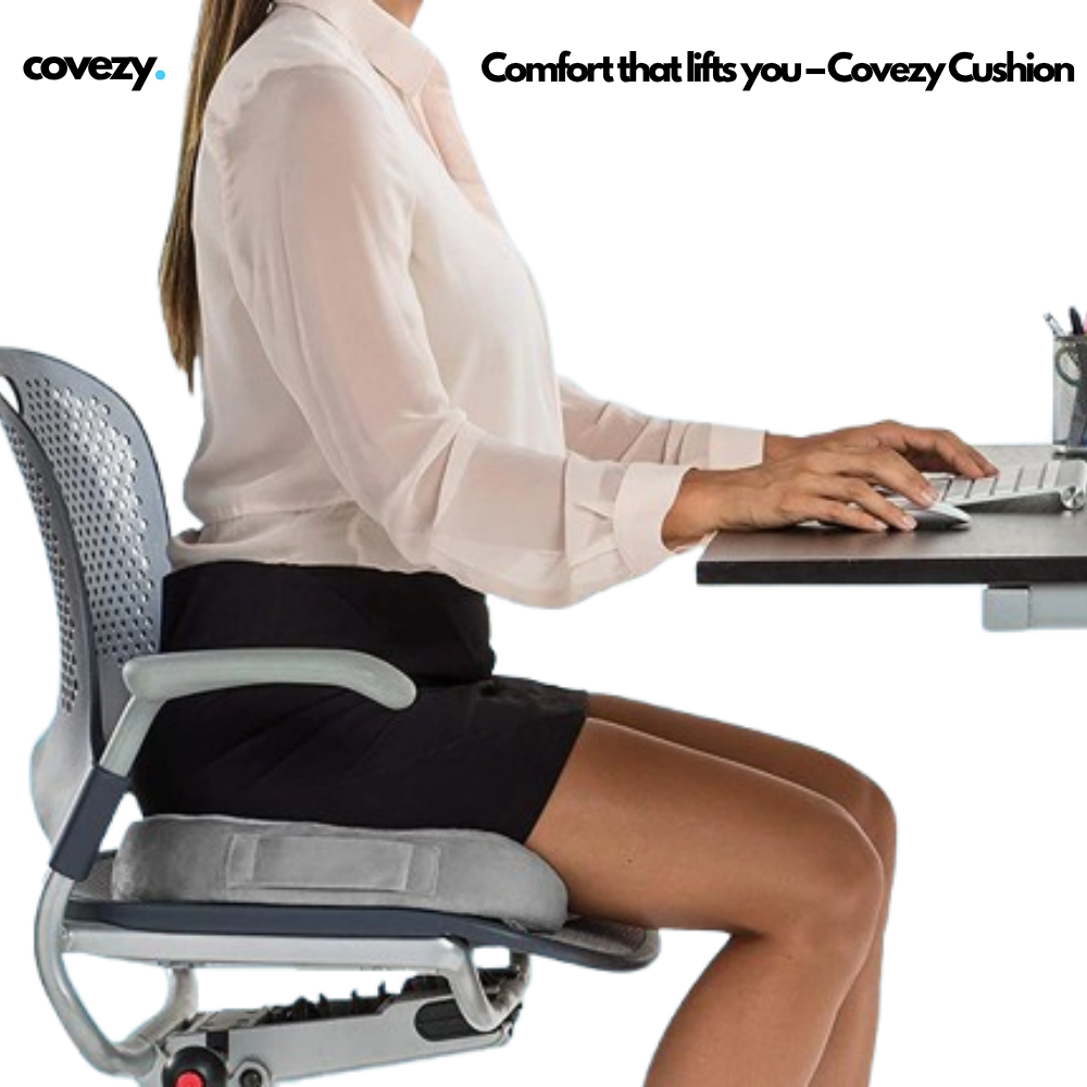 Covezy™ Premium Memory Foam Gel Cushion – Ergonomic Seat Support for All-Day Comfort