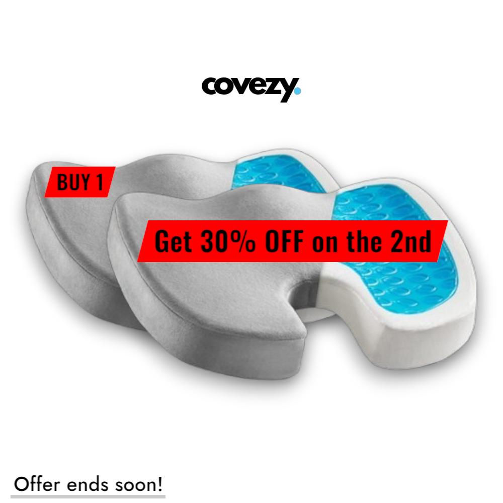 Covezy™ Premium Memory Foam Gel Cushion – Ergonomic Seat Support for All-Day Comfort