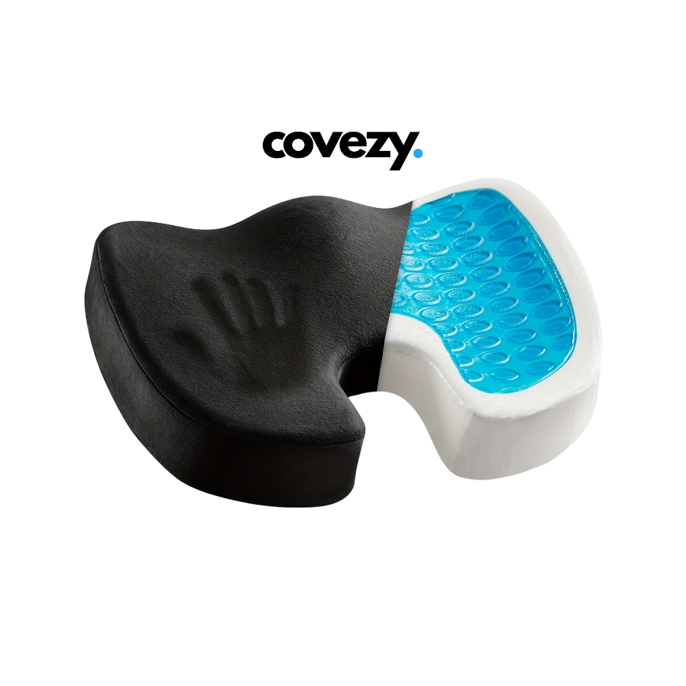 Covezy™ Premium Memory Foam Gel Cushion – Ergonomic Seat Support for All-Day Comfort